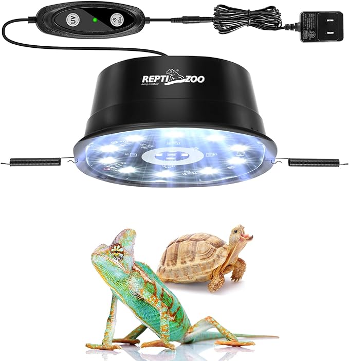 REPTI ZOO UVB Reptile Light with Dimming, LED UVB Light Bulb Fixture for Bearded Dragon Gecko Lizard Turtle Snake, Adjustable Brightness UVA UVB Lamp for Tropical & Desert Reptile REPTIZOO