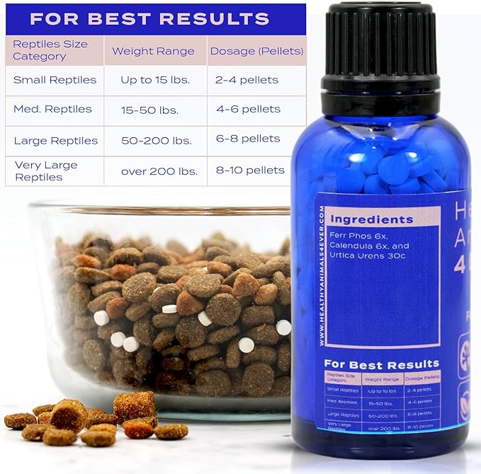 HealthyAnimals4Ever Natural Reptile Burn Recovery Remedy - Soothing & Revitalizing Homeopathic Formula for Burn Care, Skin Recovery & Comfort - 300 Count HealthyAnimals4ever