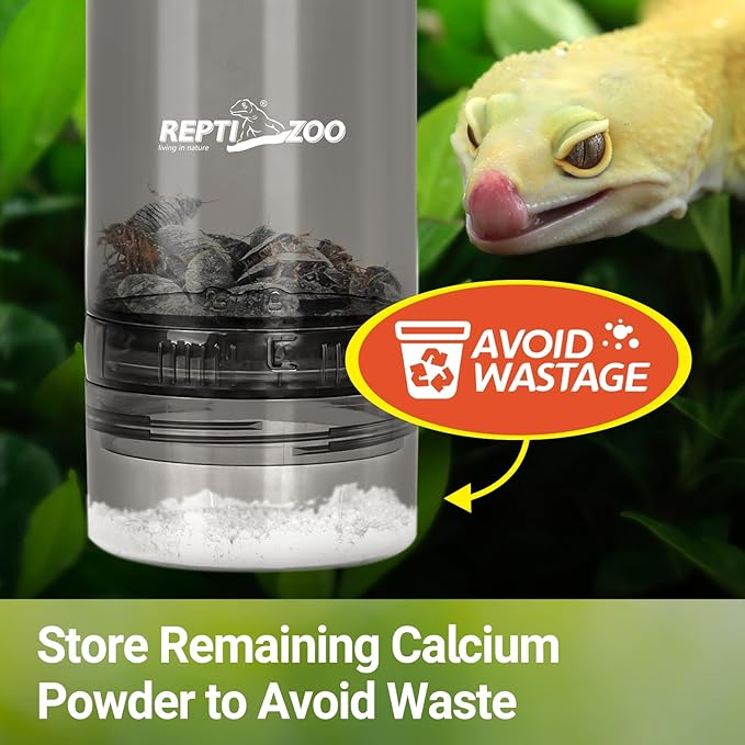 REPTI ZOO Reptile Cricket Powder Mixer, Insect Calcium Mixer, Cricket Nutrients Shaker for Gecko Snake Lizards, Feed Dispenser for Reptile & Amphibians | Terrarium Tank Accessories REPTIZOO