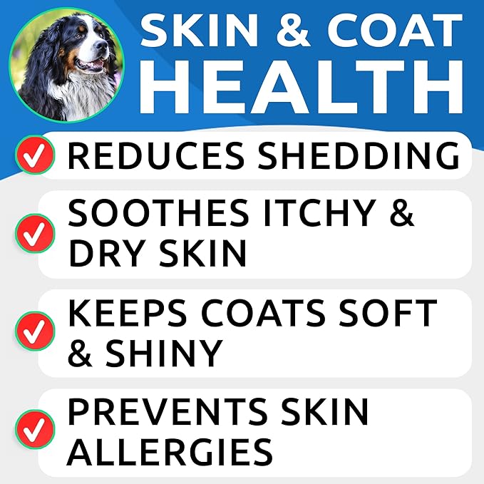Omega 3 for Dogs and Cats - 180 Fish Oil Treats for Dog Shedding, Skin Allergy, Itch Relief, Hot Spots Treatment - Joint Health - Skin and Coat Supplement - EPA & DHA Fatty Acids - Salmon Oil - Bacon BARKSPARK