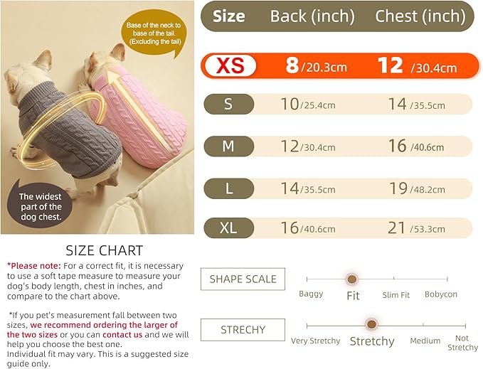 2 Pack Dog Sweaters for Small Dogs - Puppy Medium Warm Clothes in Winter, Turtleneck Pullover Design for Boy Girl Pet, Doggie, Cat, Kitten Chihuahua Bulldog Pug Beagles (XS, Blue, Beige) - PAWPICO
