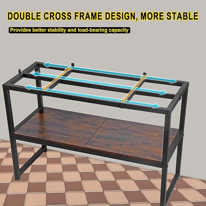 UrbanRoots 30 gallon fish tank stand for Home Office(Black),2 Tiers aquarium stand with Shelf for Storage,fish tank table 30" L x 12" W x 20.5" H,Breeder Tank Turtle Reptile Terrariums Stand Rack PAWPICO