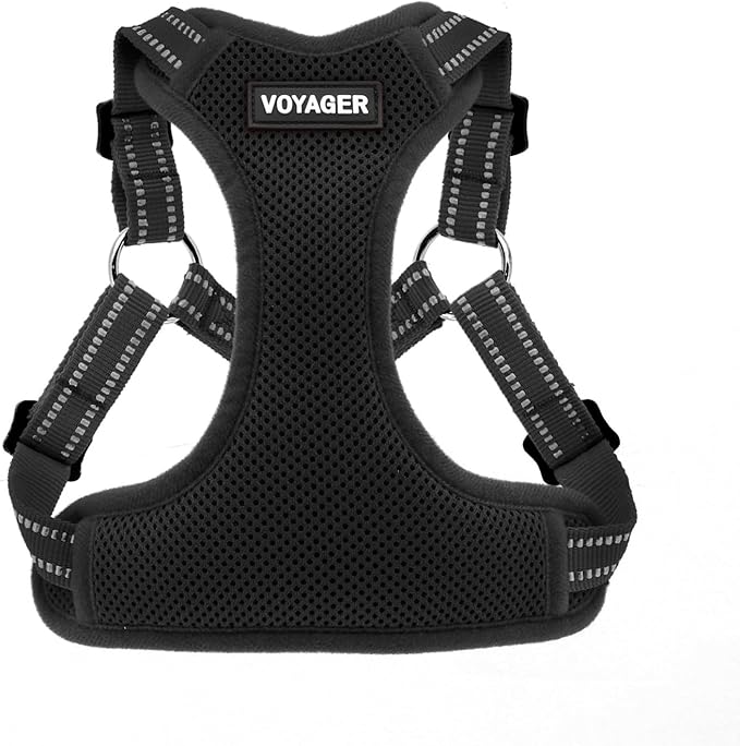 Best Pet Supplies Voyager Adjustable Dog Vest Harness Breathable No Pull Harness for Small, Medium, Large Dogs, Heavy Duty Harness for Walking, Jogging, Easy Step-in, Reflective Stripes - (Black), XS BestPetSuppliesLLC