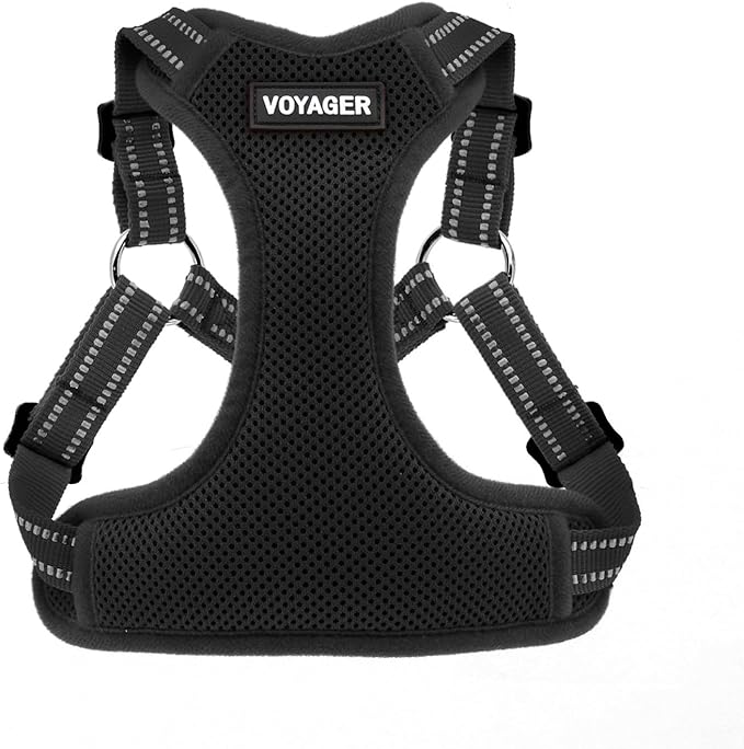 Best Pet Supplies Voyager Adjustable Dog Vest Harness Breathable No Pull Harness for Small, Medium, Large Dogs, Heavy Duty Harness for Walking, Jogging, Easy Step-In, Reflective Stripes - (Black), XL BestPetSuppliesLLC