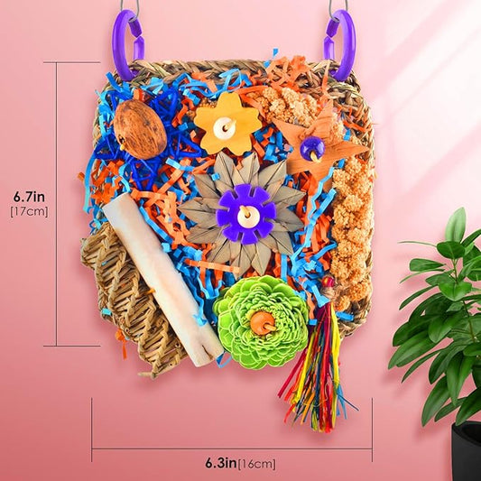 KATUMO Bird Toys, Parakeet Toys Cockatiel Foraging Toys Conure Shredder Toys for Parakeet Cockatiel Conure Lovebird Budgie Bird Cage Toys KATUMO