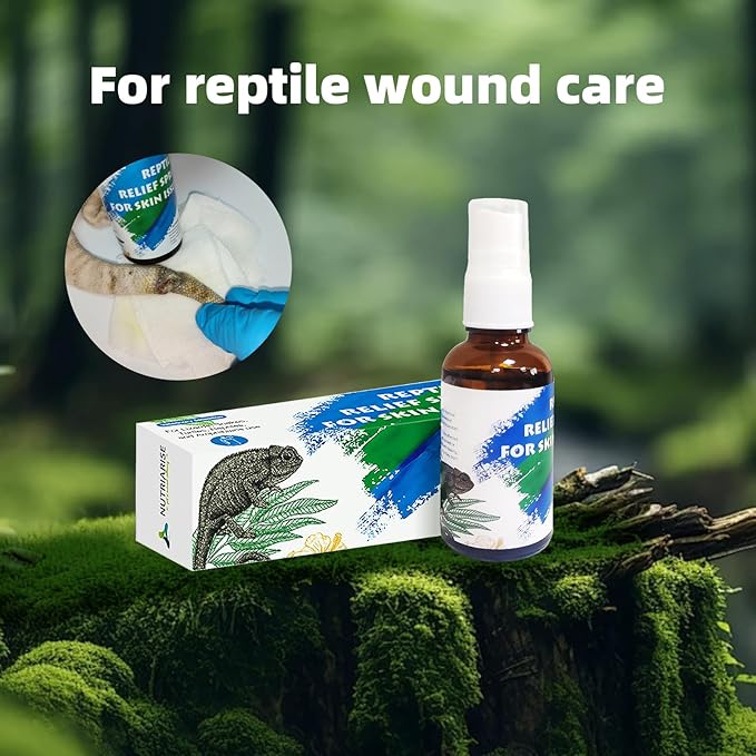 Reptile Wound Care Spray, Lizard & Snake Skin Repair, Relief Support for Reptile Skin Issues, Sores, Shedding, Scale Rot 1 fl oz NUTRIARISE