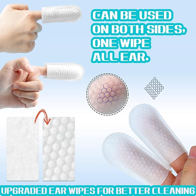 Dog Ear Finger Wipes for Dogs & Cats-Gently Remove Ear Wax,Ear Soothing and Cleaning,Natural ingredients-55 Count QWloog+Magzipo