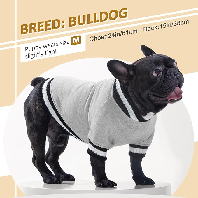 FUAMEY Dog Pullover Sweatshirt,Dog Winter Sweaters Warm Dog Clothes Dog Vest Thick Puppy Pullover Soft Pet Fleece Sweater Cute Doggie Boy Girl Outfit for Small Medium Dogs Grey S - PAWPICO