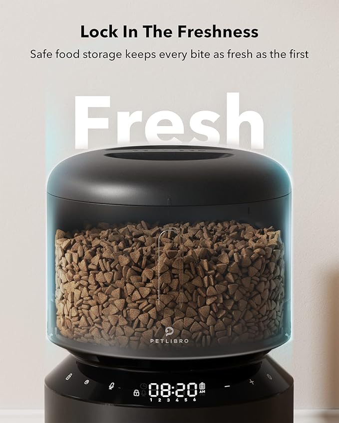 PETLIBRO Automatic Cat Feeder, Automatic Cat Food Dispenser with Freshness Preservation, Timed Cat Feeders for Dry Food, Up to 50 Portions 6 Meals Per Day, Granary Pet Feeder for Cats - PAWPICO