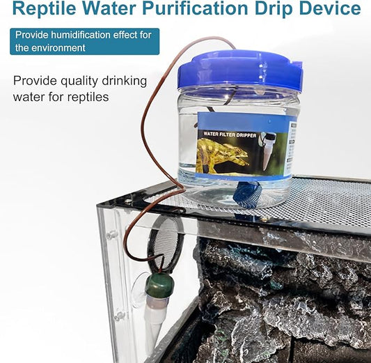 HEEPDD Reptile Water Dripper, Reptile Water Dripper Kit Plants Irrigation Devices Reptile Humidifier Watering Tool for Amphibians Bearded Dragon Lizard Turtle Snake Frog Gecko PAWPICO