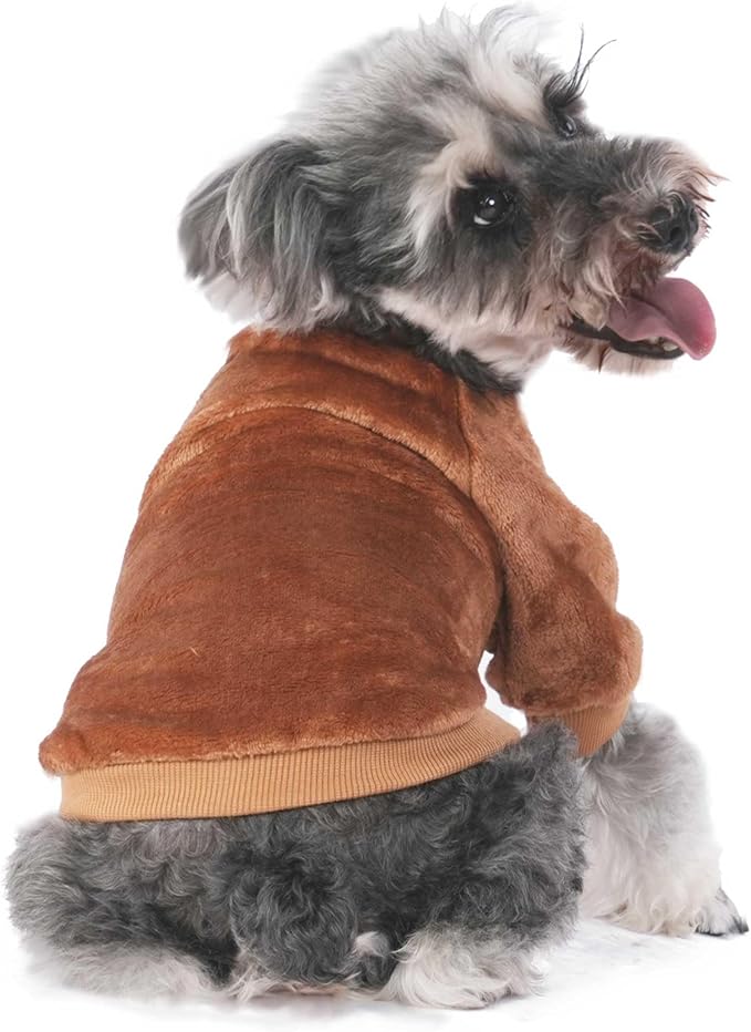 FabriCastle Dog Sweater, Pack of 2 or 3, Dog Clothes, Dog Coat, Dog Jacket for Small or Medium Dogs Boy or Girl, Ultra Soft and Warm Cat Pet Sweaters (Camel,Khaki,Olive, X-Small) - PAWPICO