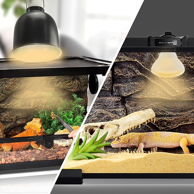 LUCKY HERP Heat Lamp Bulbs - 150W Reptile Heat Lamp 2 Pack, Daylight Basking Heat Lamp Bulbs for Reptile, UVA Heat Light Bulb for Reptiles, Amphibians, Bearded Dragons, Lizards, Turtles, Chickens LUCKYHERP