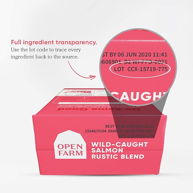 Open Farm Wild-Caught Salmon Blend Wet Cat Food, Complete Meal or Food Topper with Responsibly Sourced Meat and Superfoods Without Artificial Flavors or Preservatives, 5.5 oz, Pack of 12 Boxes - PAWPICO