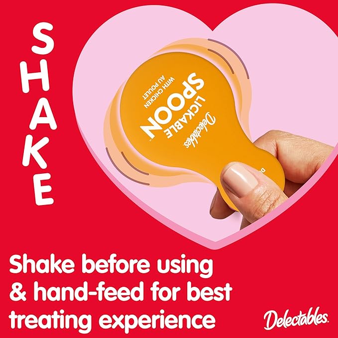 Hartz New Delectables Lickable Spoon Interactive Lickable Cat Treats for Quick & Easy Bonding, Chicken 32ct Hartz