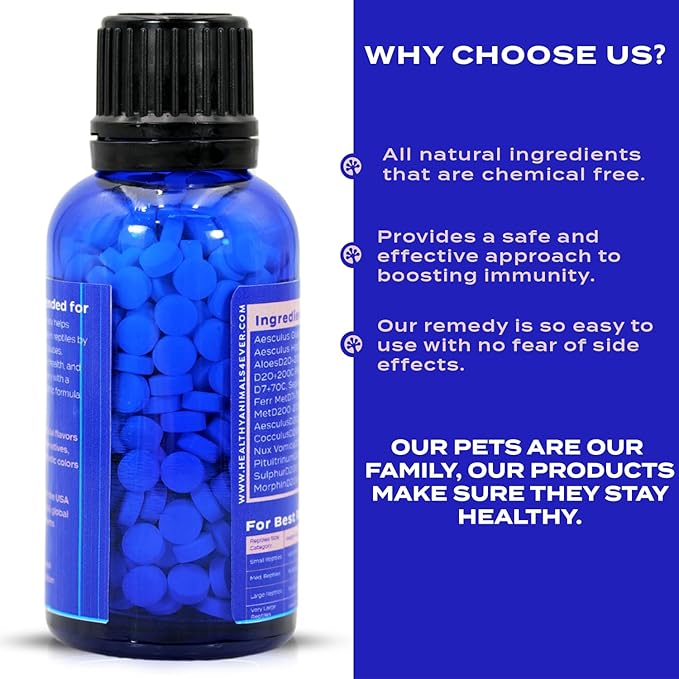 HealthyAnimals4Ever Reptile Wellness Support - Natural Care for Prolapse Management, Organ Retention & Enhanced Tissue Health - Gentle, Holistic Recovery Formula for Reptile Well-Being - 300 Count HealthyAnimals4ever