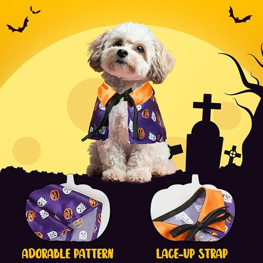 PETLESO Halloween Pets Costume for Cats, Small Dogs, Rabbits Cat Cape Cosplay Party Dog Cloak Costume Cat Halloween Costumes - PAWPICO
