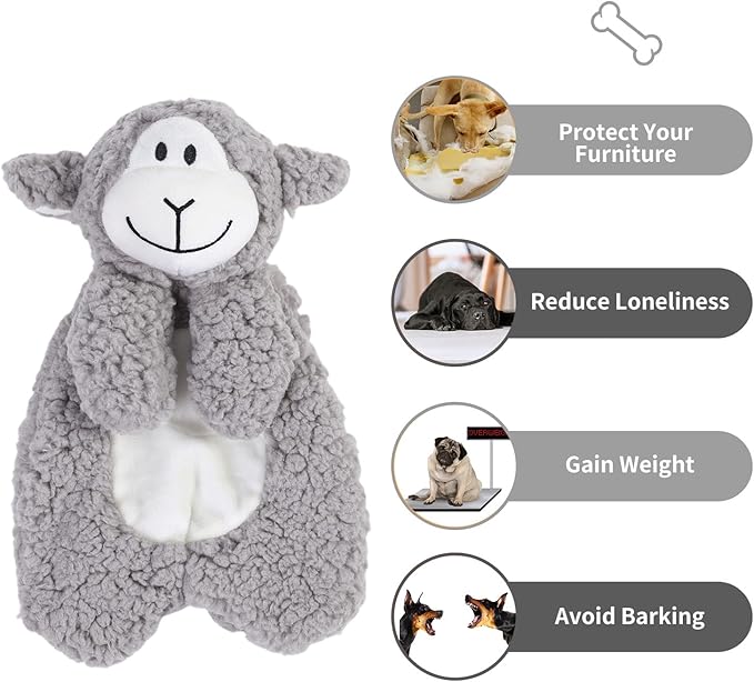 DODODOLA Dog Toys Lamp Puppy Toys Plush Partial Stuffed Chew Toy Soft Squeaky Dog Teething Toys for Small Medium Big Large Dogs Pet to Keep Them Busy - PAWPICO