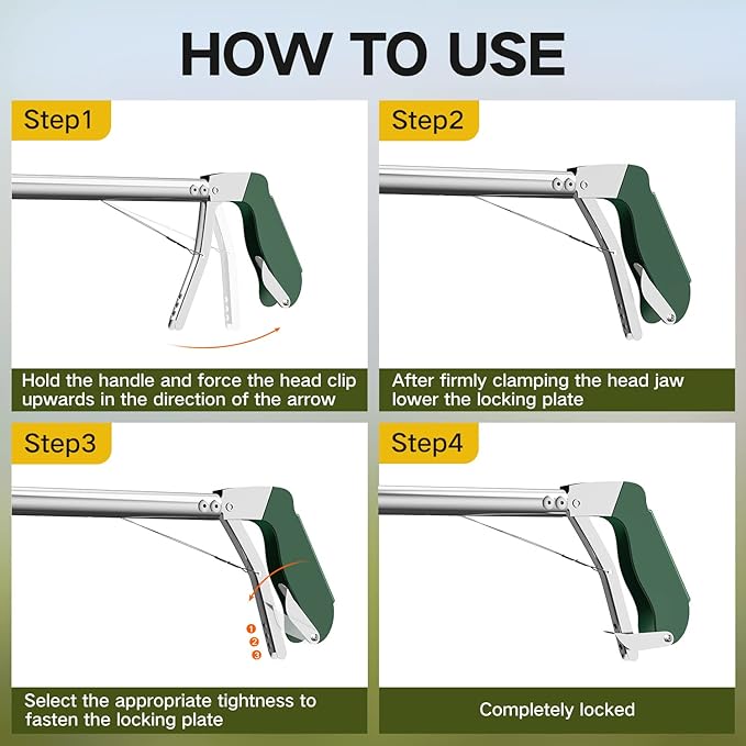 60“ Snake Tongs Collapsible Grabber, Professional Reptile Snake Catcher Wide Jaw Handling Tool, Stainless Steel Snake Hook GYORGKSHI
