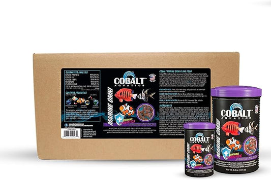 Cobalt Aquatics Marine Omni Flakes, 10lbs - Premium Fish Food with Squid, Salmon & Spirulina - Probiotics & Blue Flakes for Health & Vibrant Color COBALTAQUATICS