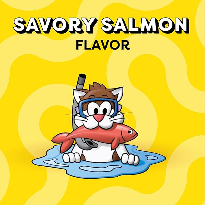 TEMPTATIONS Classic Crunchy and Soft Cat Treats Savory Salmon Flavor, 6.3 oz. Pouch (Pack of 10) Temptations