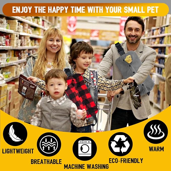 WATFOON Adjustable Lizard Leather Leash Harness and Bearded Dragon Carrier Sling, Reptile Small Pet Training Leashes and Beardie Snuggle Sling Bag for Outdoor Travel (XL Black Sling) WATFOONpets