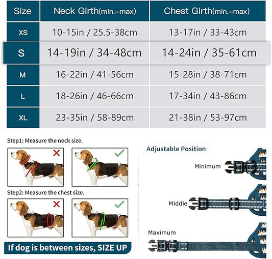 Timos Dog Harness, 3 Snap Buckles No-Pull Soft Padded Dog Vest with 2 Metal Leash Clips, Adjustable Reflective No Choke Pet Harness with Easy Control Handle for Small Dogs, Sunset Valley, S Timos