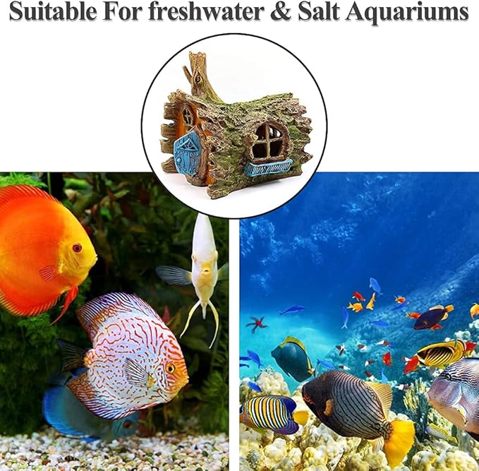 fazhongfa Fish Tank Decorations Betta House Hide Cave Aquarium Ornament Small and Medium Fish Accessories Fish Resin Toys Hideouts Aquarium Backgrounds fazhongfa