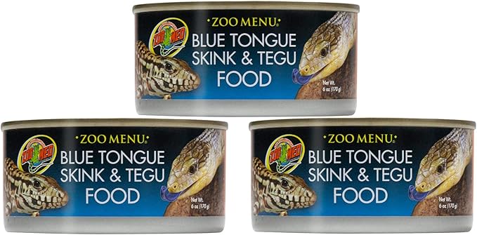 Zoo Med 3 Cans of Zoo Menu Blue Tongue Skin and Tegu Food, 6 Ounces each ZooMed