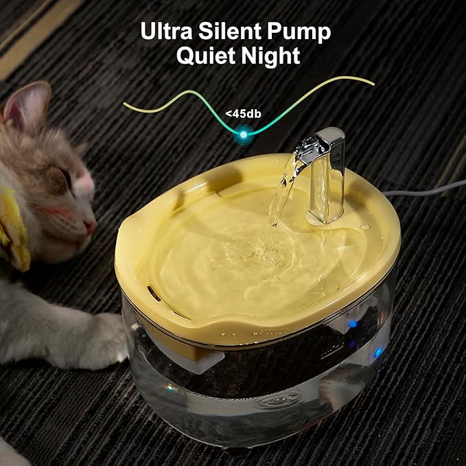 Cat Water Fountain, Premium 50oz Pet Fountain for Cats Dogs Kitten, Automatic Pet Water Dispenser with Silent Pump, Water Level Visibility - PAWPICO
