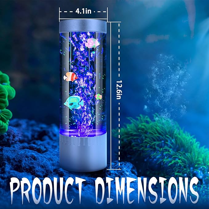 Fish Lamp, Fake Fish Tank with Aquarium Night Light, Kids Friendly Bubble Fish Lamp to Light Up Your Life Like a Lamp with Moving Fish Tank, Fish Tank Light and Aquarium Lamp SHTALHST