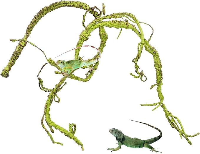 BNOSDM Reptile Bendable Jungle Vines, 3.6Ft Reptile Climbing Branches, Flexible Chameleon Cage Accessories, Reptile Terrarium Decor for Lizard Gecko Frog Snake BNOSDM