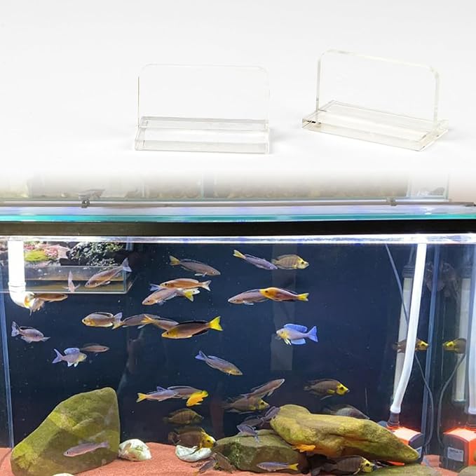6Pcs Clear Acrylic Aquarium Lid Handles, Transparent Pulls Handles Fish Tank Cover Handle with Adhesive Sticker, Rectangle Aquarium Tank Lid Replacement Handle for Aquarium Fish Cover Holder KCGANI