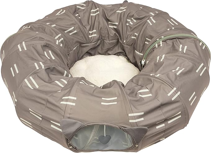 Kitty City Large Cat Tunnel Bed, Cat Bed, Pop Up Bed, Cat Toys, Brown - PAWPICO