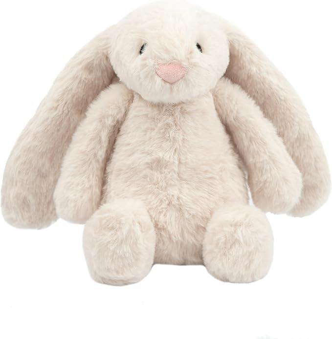 Best Pet Supplies Interactive Bunny Buddy Dog Toy with Crinkle and Squeaky Enrichment for Small and Medium Breed Puppies or Dogs, Cute and Plush - Bunny (Beige) - PAWPICO
