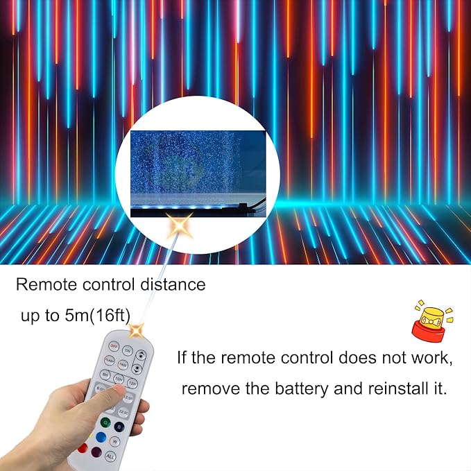 Carefree Fish Aquarium 24/7 Mode Timer Submersible LED Light Full Spectrum CRI 82 Tank Underwater Light & Nanometer Materials Air Stone 3Ft Tubing Waterproof Rating IP68 (No Included Air Pump) Bewatermyfriend