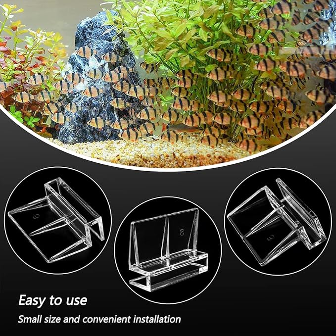 16 PCS 6mm Acrylic Aquarium Cover Clip, Clear Fish Tank Glass Cover Clip Support Holder Universal Lid Clips for Rimless Aquariums LEEFONE
