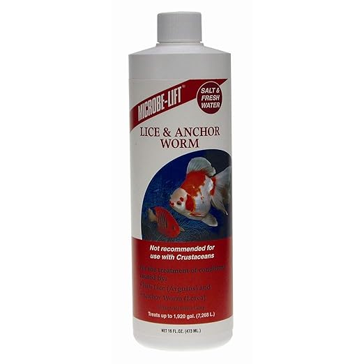 MICROBE-LIFT Liquid Treatment for Lice and Anchor Worms in Fish Tanks, 16 Fl Oz Microbe-Lift