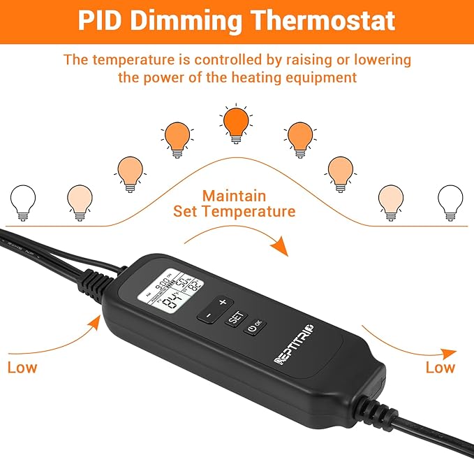 5.5-INCH Reptile Thermostat Light Fixture - Heat Lamp Temperature Controller (Max 100W) for Bearded Dragons, Snakes & Leopard Geckos, E26 REPTITRIP