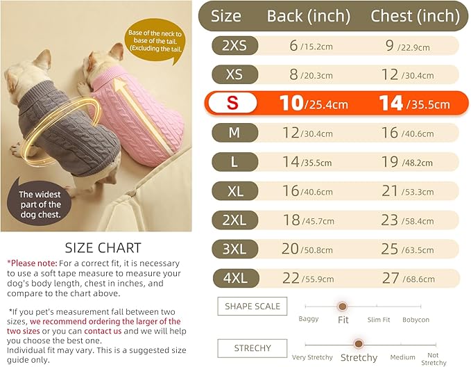 2 Pack Dog Sweaters for Small Dogs - Puppy Medium Warm Clothes in Winter, Turtleneck Pullover Design for Boy Girl Pet, Doggie, Cat, Kitten Chihuahua Bulldog Pug Beagles (S, Yellow, Green) - PAWPICO