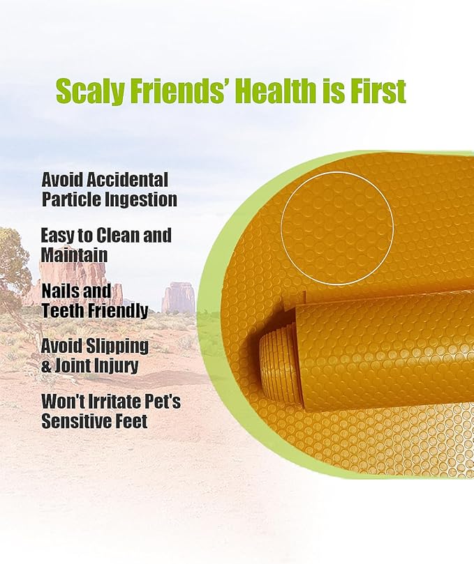 Bearded Dragon Tank Accessories, Reptile Substrate Floor, Leopard Gecko Tank Liner Mat for 40 Gallon, 20 Gallon, 50 Gallon,75 Gallon Lizard Tank, Yellow Helidrago