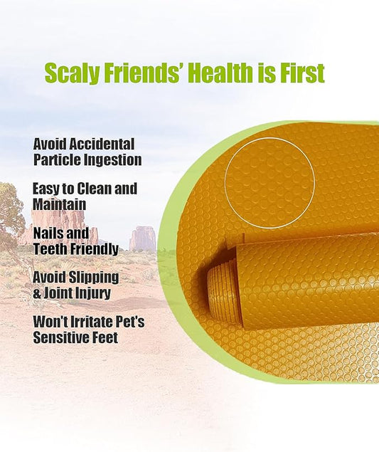 Bearded Dragon Tank Accessories, Reptile Substrate Floor, Leopard Gecko Tank Liner Mat for 40 Gallon, 20 Gallon, 50 Gallon,75 Gallon Lizard Tank, Yellow Helidrago