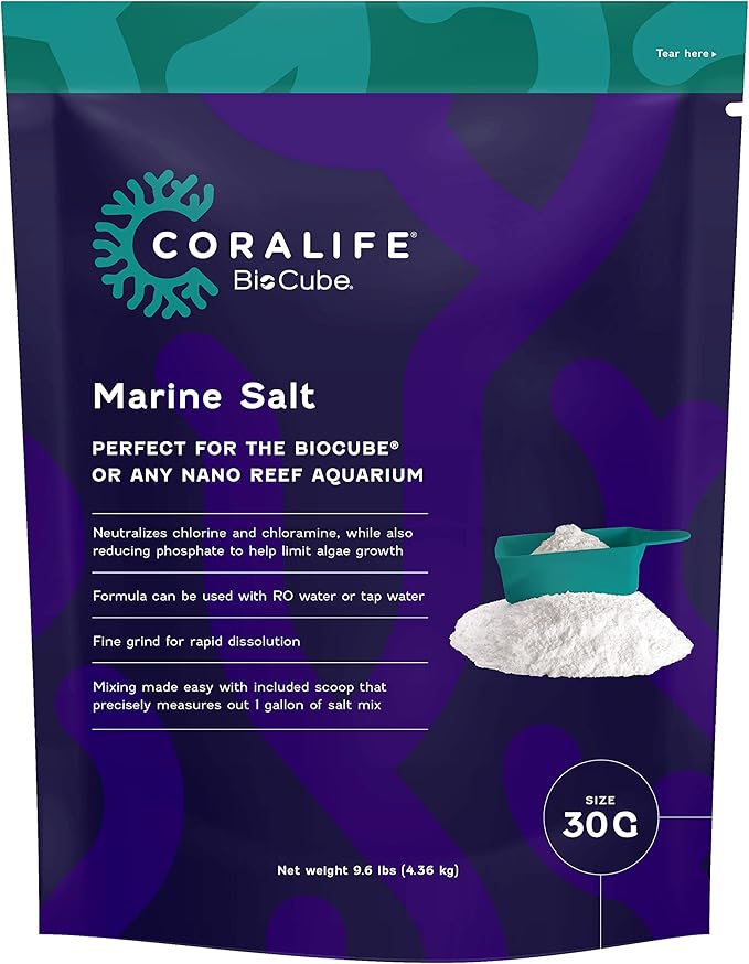 Coralife BioCube Aquarium Fish Tank Marine Salt, 30 Gallon Coralife