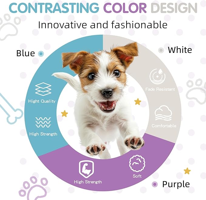 Small Dog Harness, Adjustable No-Pull, Tri-Color, Step-in Design, Heavy Duty, Easy Walk, Size 4/5"W x Chest 16" - 20" Pawhuggies