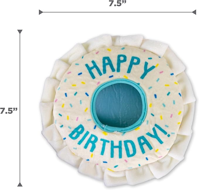 Outward Hound Hide A Birthday Cake, Plush Puzzle Birthday Themed Dog Toy - PAWPICO