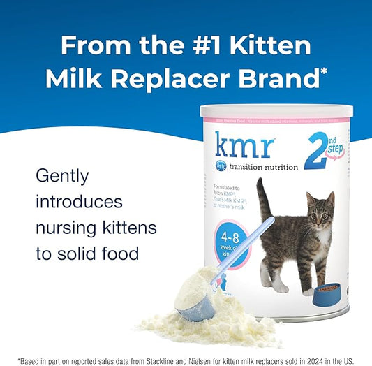 PetAg KMR 2nd Step Kitten Weaning Food - 14 oz, Pack of 2 - Powdered Kitten Weaning Formula with DHA, Natural Milk Protein, Vitamins & Minerals for Kittens 4-8 Weeks Old - Easy to Digest - PAWPICO