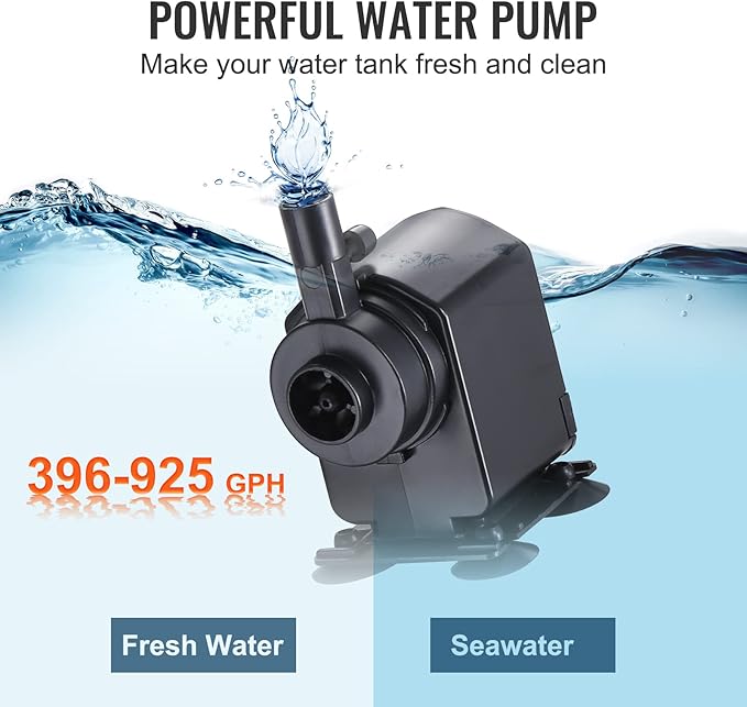VEVOR Aquarium Chiller, 92 Gal 348 L, 1/4 HP Hydroponic Water Chiller, Quiet Refrigeration Compressor for Seawater and Fresh Water, Fish Tank Cooling System with Pump/Hose, for Jellyfish, Coral Reef VEVOR