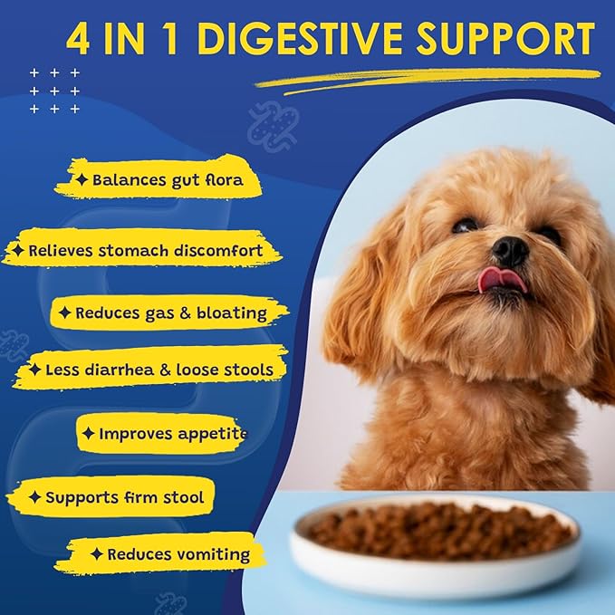 Probiotics for Dogs - Dog Probiotics for Digestive Health, Prebiotics, Enzymes, Fiber, and Omega-3 with Vitamins to Promote Intestinal Health, Support Immunity, Allergies & Itchy Skin, 120 Bites PAWPICO