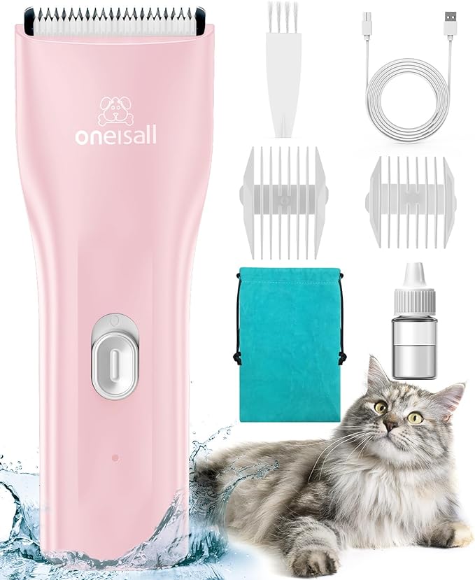 oneisall Pet Clipper for Cat Matted Hair, Pet Shaver for Cats Quiet Pet Hair Clippers Cordless Cat Clippers for Matted Hair Cat Clippers for Long Hair - PAWPICO