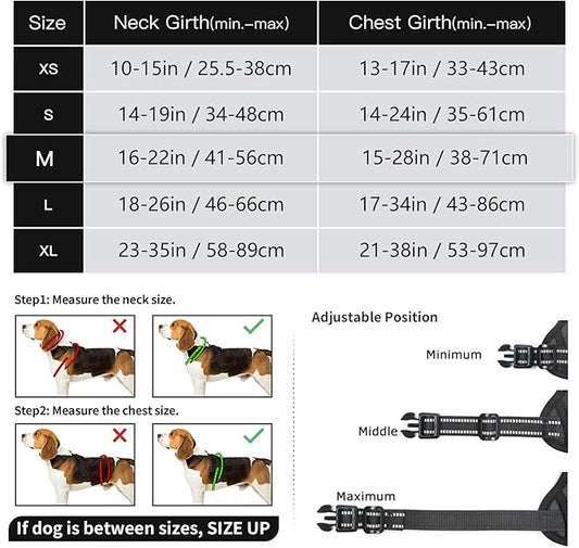 Timos No Pull Dog Harness, Release at Neck Reflective 3 Snap Buckles Adjustable No Choke Pet Vest with Front & Back 2 Leash Clips, Soft Padded Control Training Handle for Small Medium Large Dogs Timos