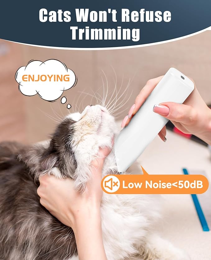 oneisall Pet Clipper for Cat Matted Hair, Pet Shaver for Cats Quiet Pet Hair Clippers Cordless Cat Clippers for Matted Hair Cat Clippers for Long Hair - PAWPICO